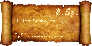Mikics Szabolcs névjegykártya